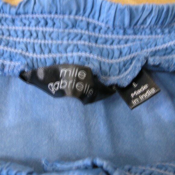 Mile Gabrielle Blue tiered Rayon skirt Size Large - Picture 4 of 12